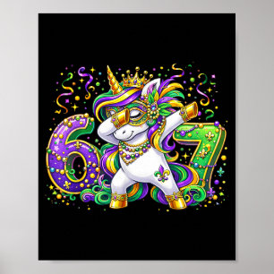 Poster Máscara Cute Unicórnio Mardi Gras Carnaval Para Me