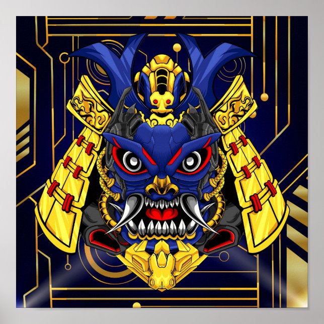 Poster Máscara Cyber Oni (Frente)