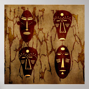 Poster Máscara de abstrato original autêntica