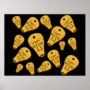 Poster Máscara de abstrato original autêntica