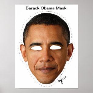 Poster Máscara de Barack Obama o Dia das Bruxas