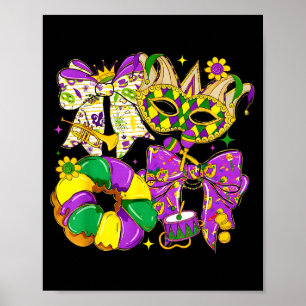 Poster Máscara de bobo do Carnaval Preppy Arco Bolo Rei M