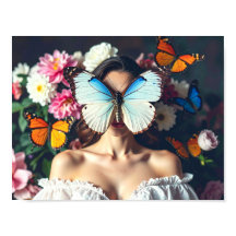 Máscara de borboleta com arredondamento floral