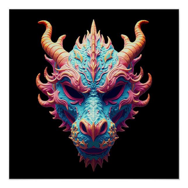 Pôster Máscara de Dragão Aurora (Frente)