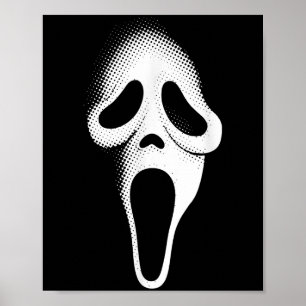 Poster Máscara de festa de terror de rosto de fantasma as