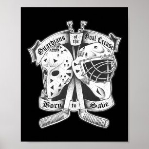 Poster Máscara de goleiro de hóquei vintage e moderna