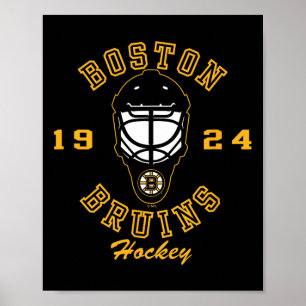 Poster Máscara de hóquei Boston Bruins preta licenciada o