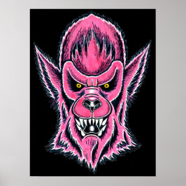 Poster Máscara de Lobisomem Rosa