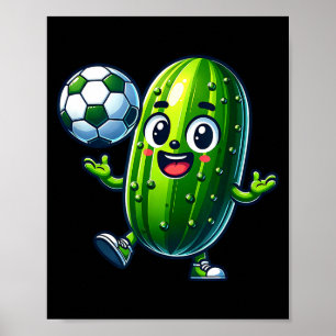 Poster Máscara de pickle de futebol humor de desenho anim