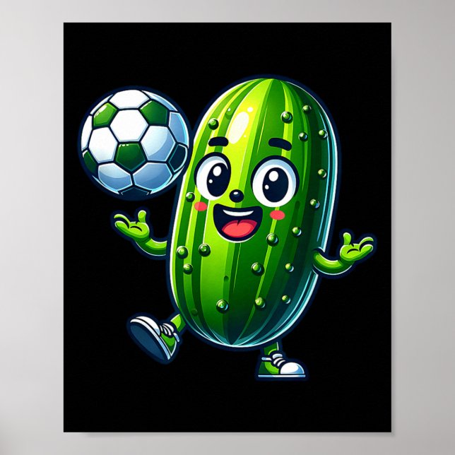 Poster Máscara de pickle de futebol humor de desenho anim (Frente)