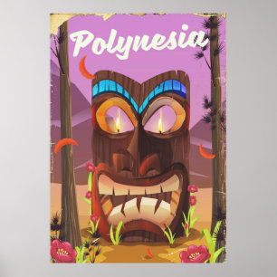 Pôster Máscara de Polinésia Tiki