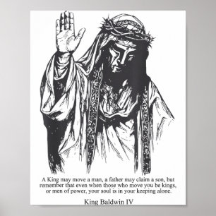 Poster Máscara de Prata Rei Baldwin Iv Meme O Rei Leproso