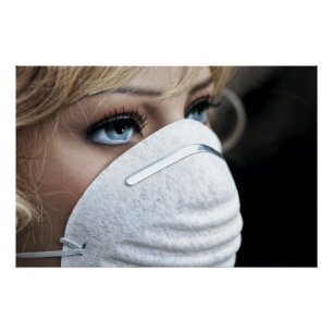 Pôster Máscara de proteção contra vírus Corona