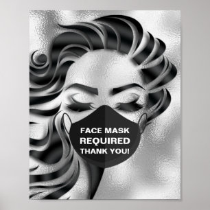 Poster Máscara de Rosto Obrigatória Cosmetologista Covi
