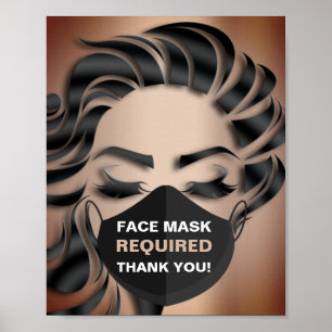 Poster Máscara de Rosto Obrigatória Covid Cosmetologist