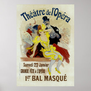Poster Máscara do Bal do ~ 1er de de l'Opera do teatro