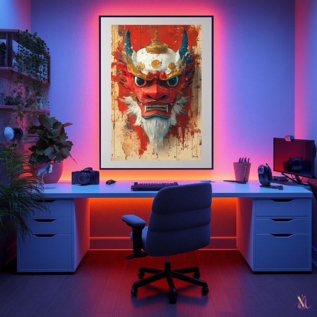 Poster Máscara do Dragão Guardião - Ritual Tibetano e chi (Criador carregado)