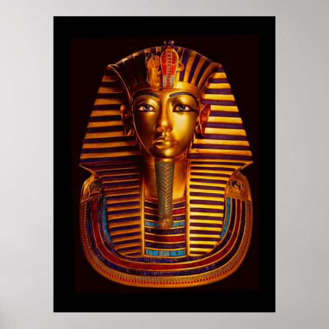 Poster Máscara Dourada do Rei Egípcio Tutankhamun (Frente)