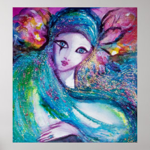 Poster MÁSCARA EM AZUL / Faces Mascarada Venetianas