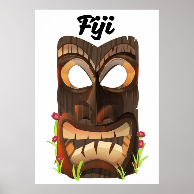 Poster Máscara esculpida de Fiji (Frente)