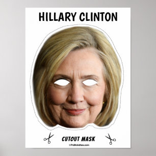 Poster Máscara HILLARY CLINTON Halloween