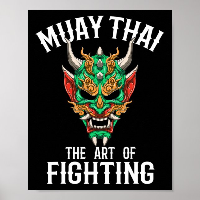Poster Máscara Muay Thai Oni - Gi de Boxe Tailandesa e Ki (Frente)