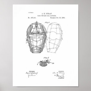 Poster Máscara para a patente dos coletores do basebol
