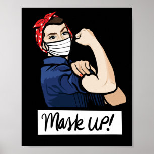 Poster Máscara para cima Rosie the Riveter