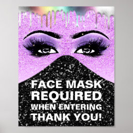 Poster Máscara Rosto Necessário Coluna Lash Drives Hológr