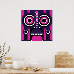 Poster Máscara Tribal Tiki