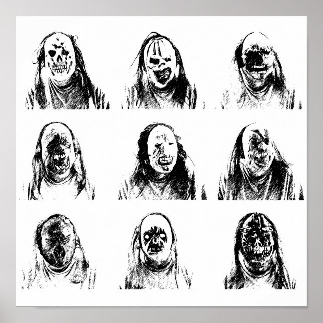 Pôster Máscaras assustadoras (Frente)