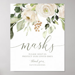 Poster Máscaras de Casamento Elegante - Sinal de Folhagem