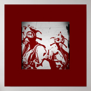 Pôster Máscaras de gás vermelhas do sangue