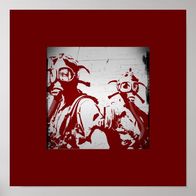 Pôster Máscaras de Gás Vermelho Sanguíneo (Frente)