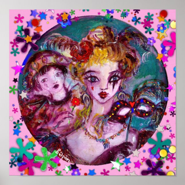 Poster MÁSCARAS DE MASCARADA VENETIANO namorados  (Frente)