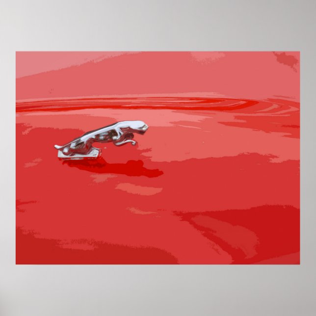 PÔSTER MASCOT DE BONNET CLÁSSICA JAGUAR (Frente)