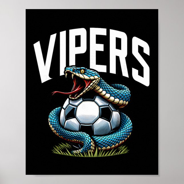 Poster Mascote de futebol Vipers para jogadores e jovens  (Frente)