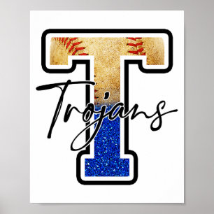 Poster Mascote do Time de Beisebol dos Trojans Orgulho Es