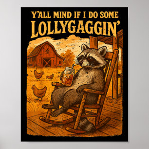 Poster Mascote Guaxinim Cowboys Engraçados, Vocês Se Impo