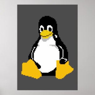 Poster Mascote Linux   Linux Pinguim   Tux Na Arte Em Pix