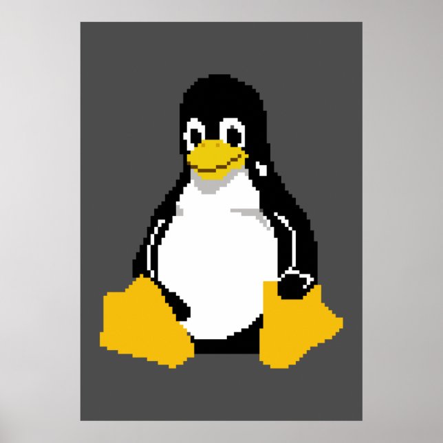 Poster Mascote Linux | Linux Pinguim | Tux Na Arte Em Pix (Frente)