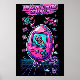 Poster Mascote Virtual Criptídeo 1997 — Retro Pixel Pal