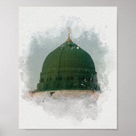 Poster Masjid An-Nabawi - Ilustração de aquawi Islâmica P
