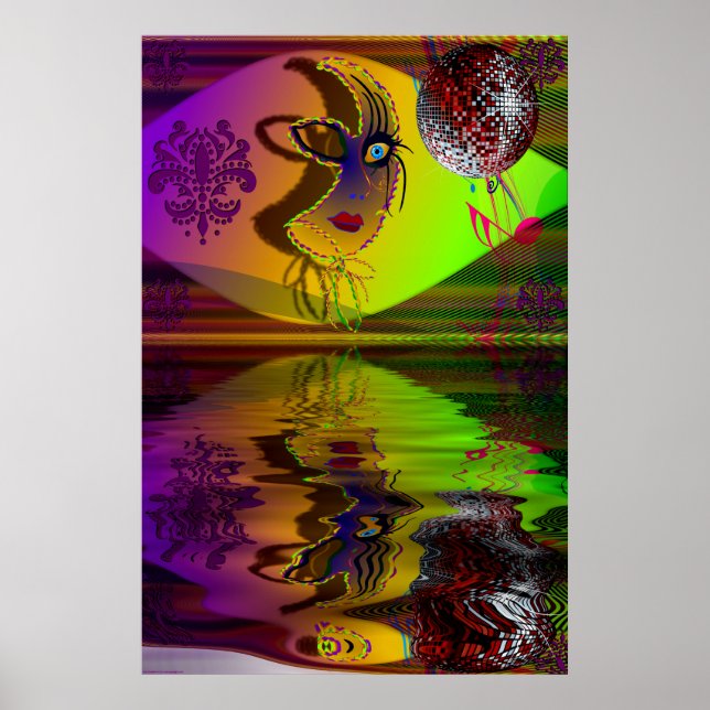 Poster Mask Mardi Gras Trompe l'oeil-V-2 R (Frente)