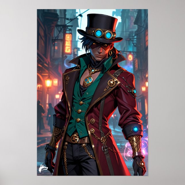 Poster Masked Steampunk Gentleman – Charisma and Shadows  (Frente)