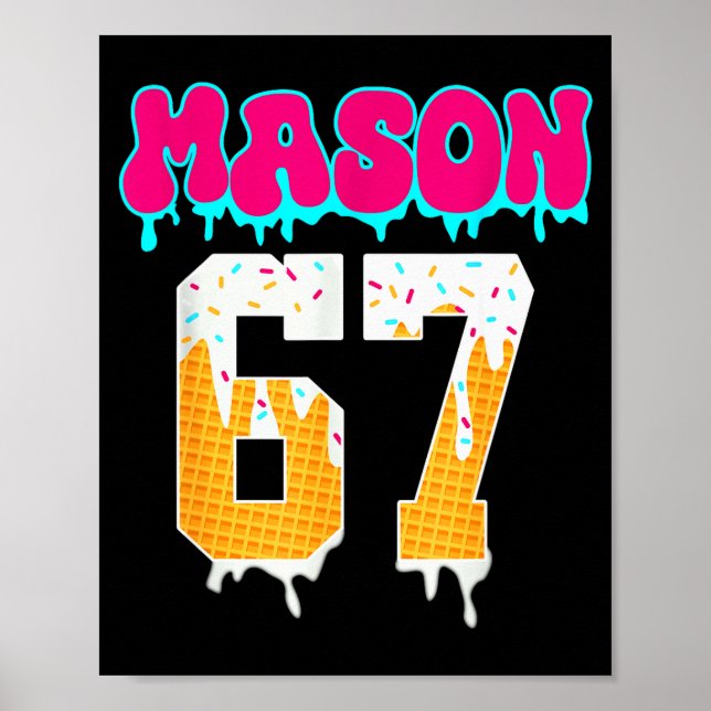 Poster Mason 67 Funny Ice Cream Drip Baseball Ice Cream D (Frente)