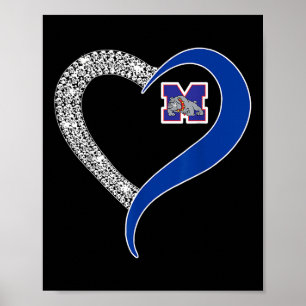 Poster Mason Bulldog Logotipo Diamond Heart Hs