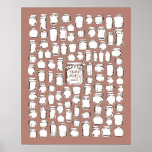 Poster Mason Jars - 100 Signature Guest Book Alternativo