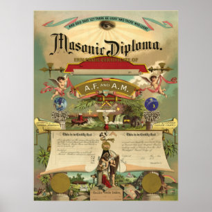 Poster Masonic AF & AM Diploma