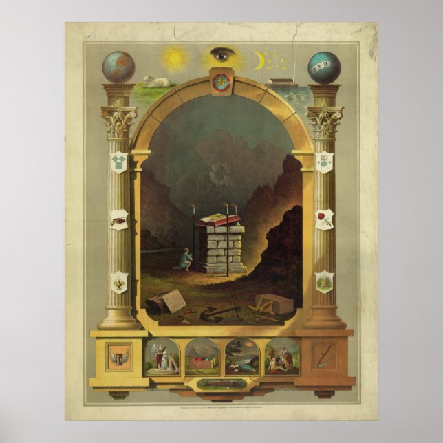 Poster Masonic Chart Freemason Freemasonry (Frente)